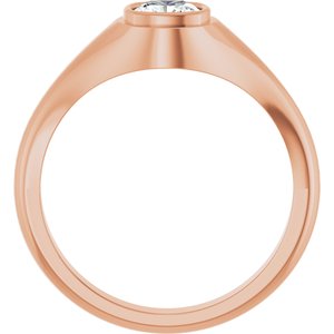 18K Rose Gold 5.5x5.5 mm Cushion Bezel-Set Ring Mounting – image 3