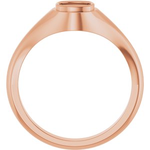 10K Rose Gold 5.5x5.5 mm Cushion Bezel-Set Ring Mounting – image 4