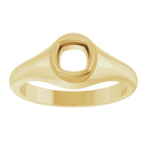 18K Yellow Gold 5.5x5.5 mm Cushion Bezel-Set Ring Mounting – image 6