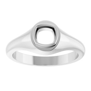 10K White Gold 5.5x5.5 mm Cushion Bezel-Set Ring Mounting – image 6