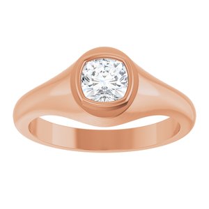 14K Rose Gold 5.5x5.5 mm Cushion Bezel-Set Ring Mounting – image 5