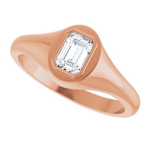 10K Rose Gold 6x4 mm Emerald Bezel-Set Ring Mounting – image 8