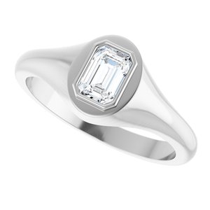 Continuum Sterling Silver 6x4 mm Emerald Bezel-Set Ring Mounting – image 8