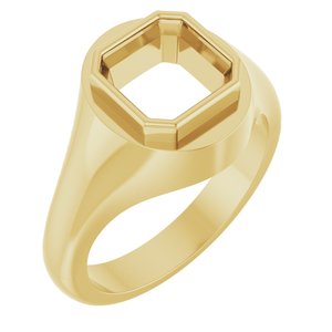 10K Yellow Gold 8x8 mm Asscher Bezel-Set Ring Mounting – image 2