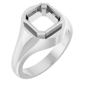 Sterling Silver 8x8 mm Asscher Bezel-Set Ring Mounting – image 2