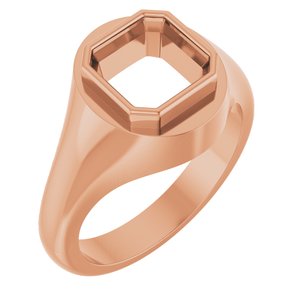 14K Rose Gold 8x8 mm Asscher Bezel-Set Ring Mounting – image 2