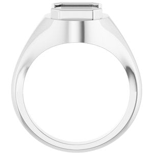 14K X1 White Gold 8x8 mm Asscher Bezel-Set Ring Mounting – image 4
