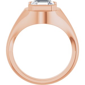14K Rose Gold 8x8 mm Asscher Bezel-Set Ring Mounting – image 3