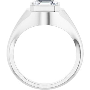14K X1 White Gold 8x8 mm Asscher Bezel-Set Ring Mounting – image 3