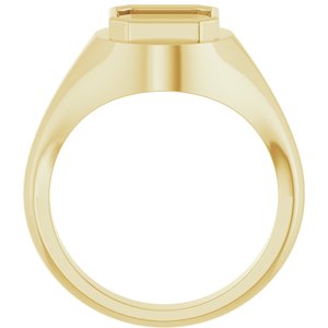 10K Yellow Gold 8x8 mm Asscher Bezel-Set Ring Mounting – image 4