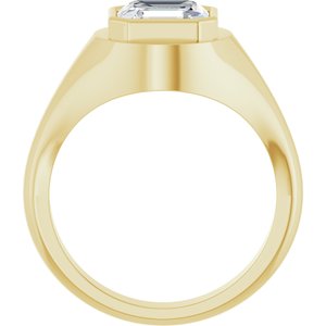 10K Yellow Gold 8x8 mm Asscher Bezel-Set Ring Mounting – image 3