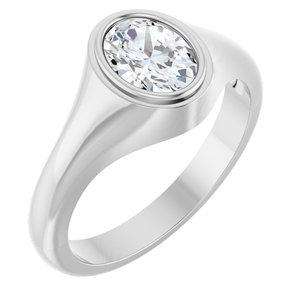 Continuum Sterling Silver 8x6 mm Oval Bezel-Set Ring Mounting