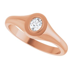 10K Rose Gold 4.5x3.5 mm Oval Bezel-Set Ring Mounting – image 8