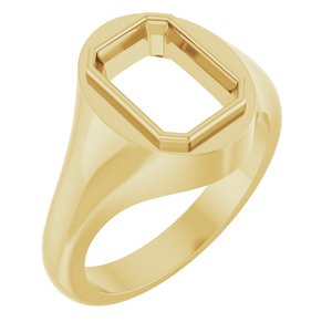 10K Yellow Gold 10x7 mm Emerald Bezel-Set Ring Mounting – image 2