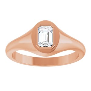 10K Rose Gold 6x4 mm Emerald Bezel-Set Ring Mounting – image 5