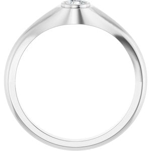 14K X1 White Gold 3.8 mm Round Bezel-Set Ring Mounting – image 3