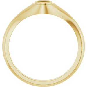 10K Yellow Gold 3.8 mm Round Bezel-Set Ring Mounting – image 4