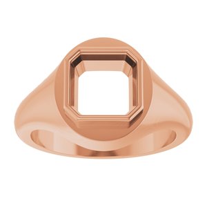 14K Rose Gold 8x8 mm Asscher Bezel-Set Ring Mounting – image 6