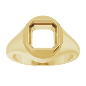 10K Yellow Gold 8x8 mm Asscher Bezel-Set Ring Mounting – image 6
