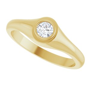 14K Yellow Gold 4.1 mm Round Bezel-Set Ring Mounting – image 8