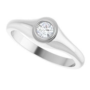 Continuum Sterling Silver 4.1 mm Round Bezel-Set Ring Mounting – image 8