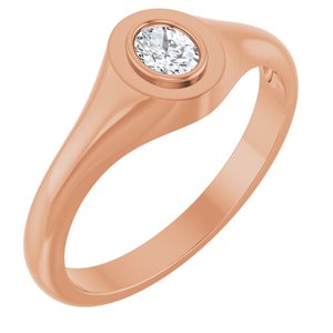 10K Rose Gold 4.5x3.5 mm Oval Bezel-Set Ring Mounting