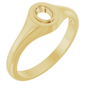 14K Yellow Gold 4.5x3.5 mm Oval Bezel-Set Ring Mounting – image 2