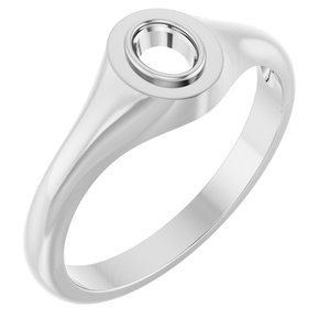 Sterling Silver 4.5x3.5 mm Oval Bezel-Set Ring Mounting – image 2