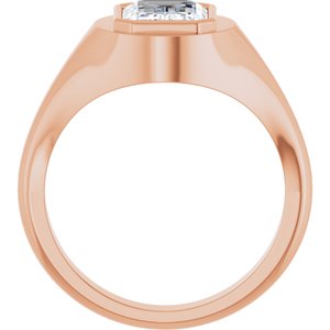 10K Rose Gold 10x7 mm Emerald Bezel-Set Ring Mounting – image 3