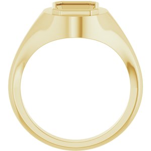 10K Yellow Gold 10x7 mm Emerald Bezel-Set Ring Mounting – image 4