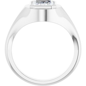 Continuum Sterling Silver 10x7 mm Emerald Bezel-Set Ring Mounting – image 3