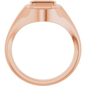 10K Rose Gold 10x7 mm Emerald Bezel-Set Ring Mounting – image 4