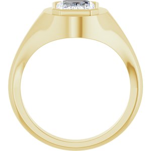14K Yellow Gold 10x7 mm Emerald Bezel-Set Ring Mounting – image 3