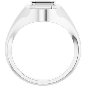 10K White Gold 10x7 mm Emerald Bezel-Set Ring Mounting – image 4
