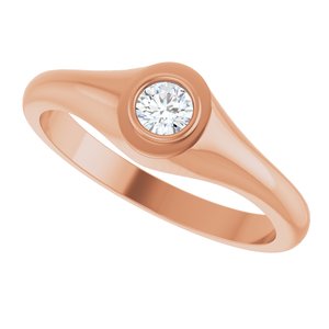 10K Rose Gold 3.8 mm Round Bezel-Set Ring Mounting – image 8