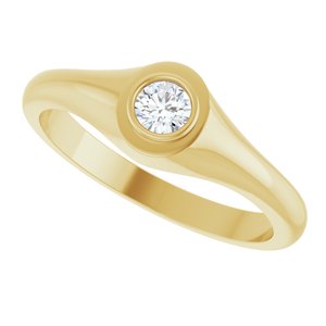 10K Yellow Gold 3.8 mm Round Bezel-Set Ring Mounting – image 8