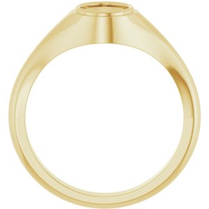 18K Yellow Gold 8x6 mm Oval Bezel-Set Ring Mounting – image 4