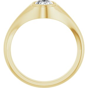 10K Yellow Gold 8x6 mm Oval Bezel-Set Ring Mounting – image 3