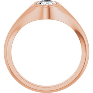 18K Rose Gold 8x6 mm Oval Bezel-Set Ring Mounting – image 3