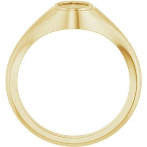 14K Yellow Gold 7.5x5.5 mm Oval Bezel-Set Ring Mounting – image 4