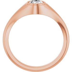 14K Rose Gold 7.5x5.5 mm Oval Bezel-Set Ring Mounting – image 3