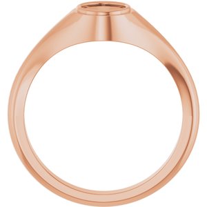 10K Rose Gold 7.5x5.5 mm Oval Bezel-Set Ring Mounting – image 4