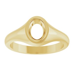 14K Yellow Gold 7.5x5.5 mm Oval Bezel-Set Ring Mounting – image 6