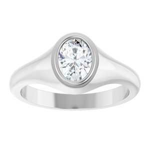 Sterling Silver 7.5x5.5 mm Oval Bezel-Set Ring Mounting – image 5