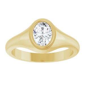14K Yellow Gold 7.5x5.5 mm Oval Bezel-Set Ring Mounting – image 5