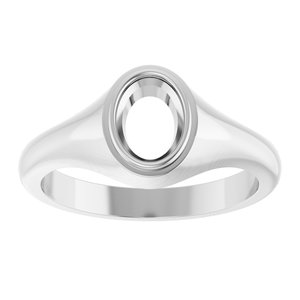 Sterling Silver 7.5x5.5 mm Oval Bezel-Set Ring Mounting – image 6