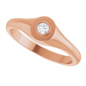 14K Rose Gold 3 mm Round Bezel-Set Ring Mounting – image 8