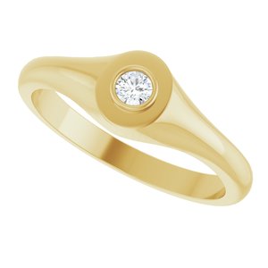 14K Yellow Gold 3 mm Round Bezel-Set Ring Mounting – image 8