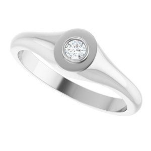 14K White Gold 3 mm Round Bezel-Set Ring Mounting – image 8