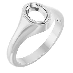 Continuum Sterling Silver 7.5x5.5 mm Oval Bezel-Set Ring Mounting – image 2